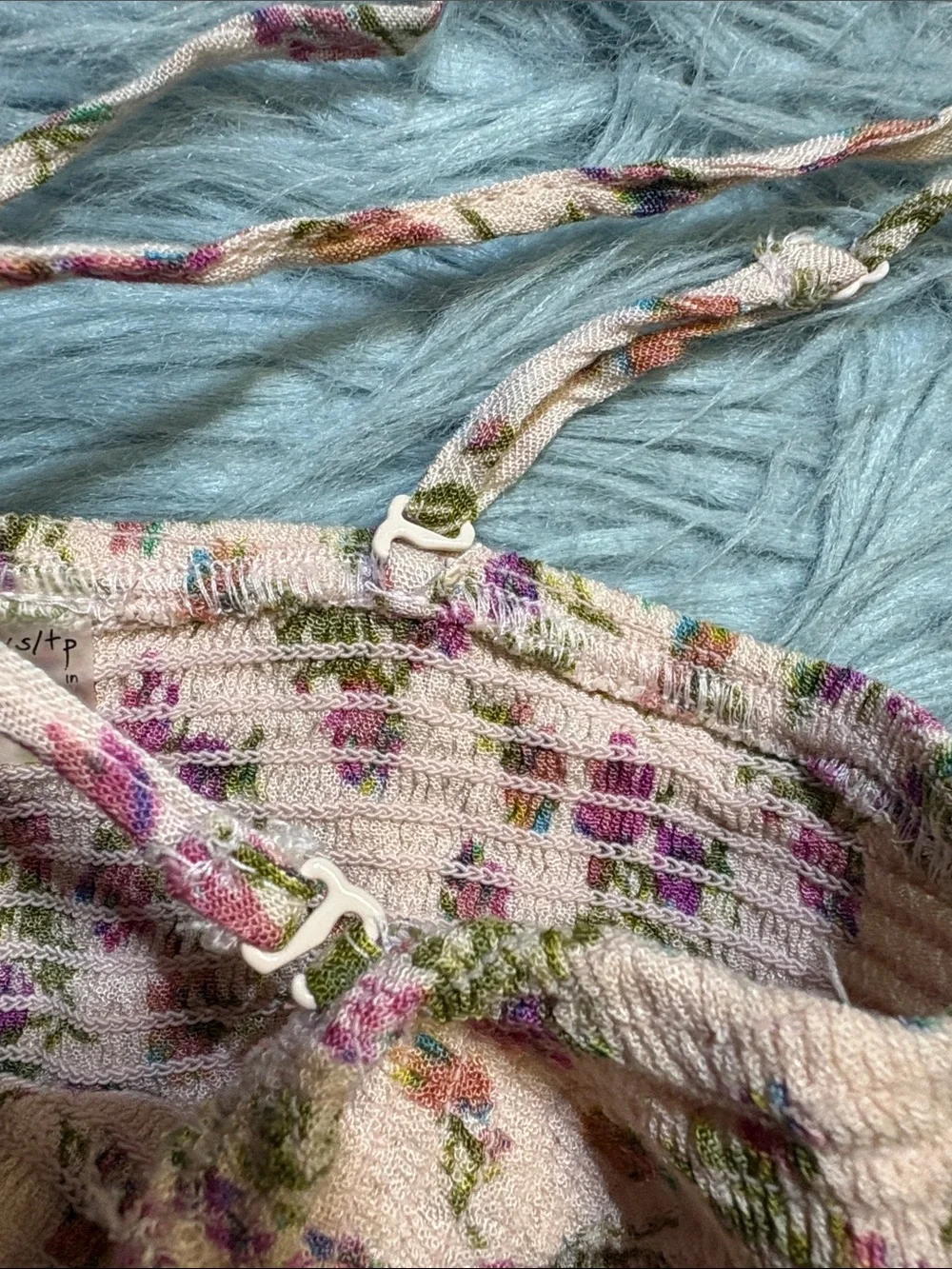 Free People One Floral Smocked Crop Tank sz XS